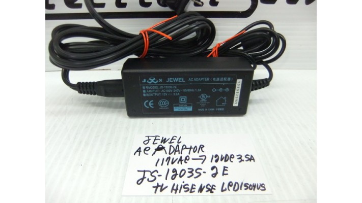 117 vac to 12vdc at 3.5amps ac adaptor for LCD1504US tv 